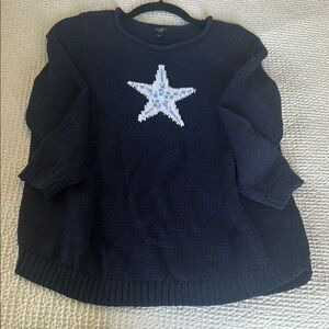 Talbots Dark Blue Sweater with Light Star